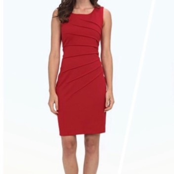 Calvin Klein Dresses & Skirts - Calvin Klein Starburst Red Sheath Dress